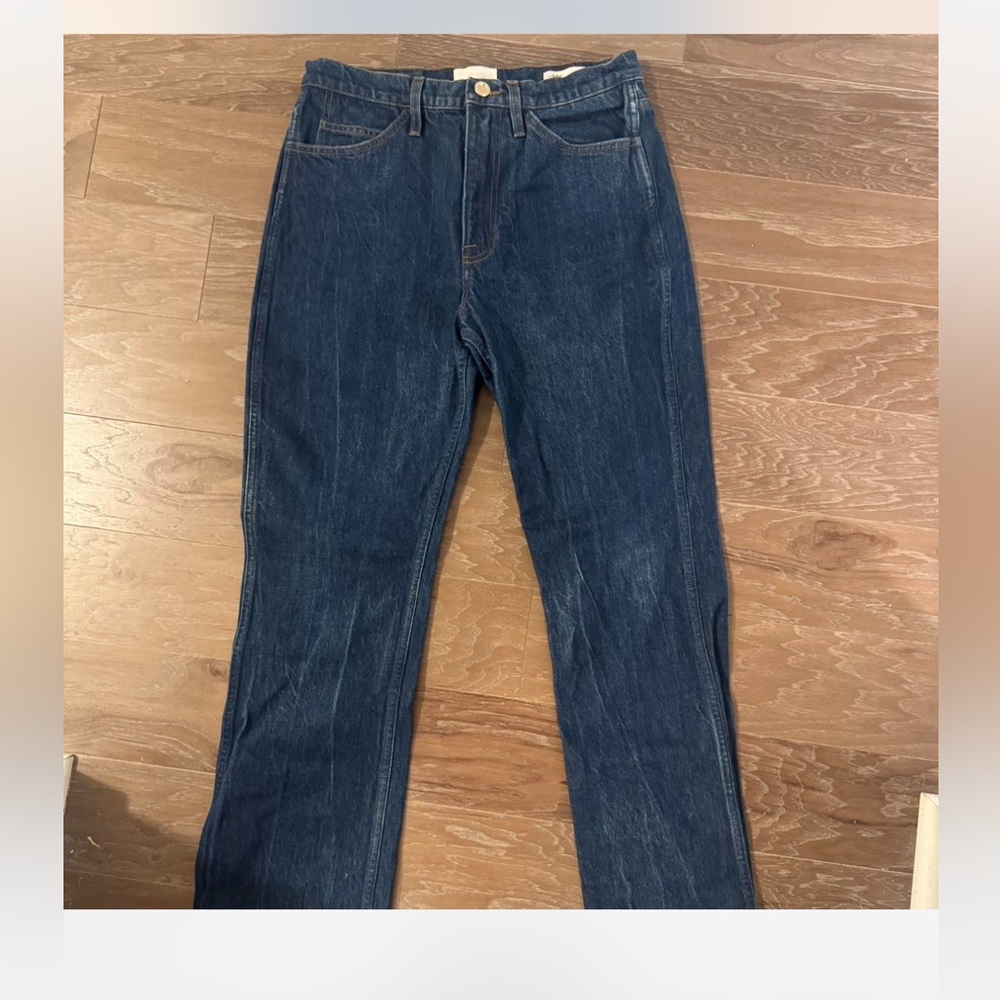 FRAME Le Italien Flare Jeans Size 8/29 Dark Wash Long Inseam